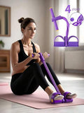 Multifunctional Tension Rope, 4-Tube Elastic Yoga Pedal Tension Belt, Natural Latex Tension Rope Fitness Equipment, for Abdominal/Waist/Arm/Leg Stretching
