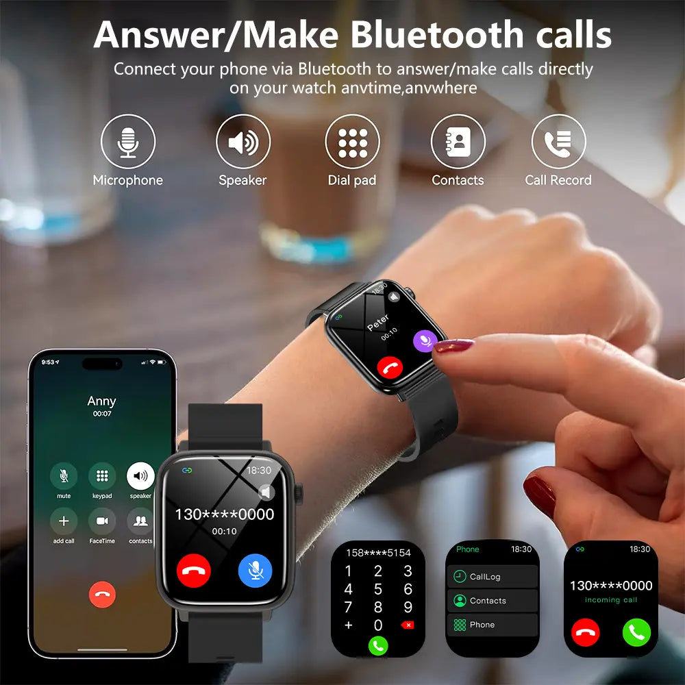 Smart Watch for Men-1.83" HD Touch Screen Smartwatch,Bluetooth Call,Ip68 Waterproof Smart Watches for Android & Iphone,Remote Capture,Smartwatch,Gift