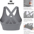Women'S High Impact Sports Bras with Sewn-In Pads,4 Row Adjustable Hook-Eye Closure,Soft and Comfortable Non-Removable Molded Cups,Crisscross Strappy Workout Tops for Yoga Running Tiktokshopspringglowup