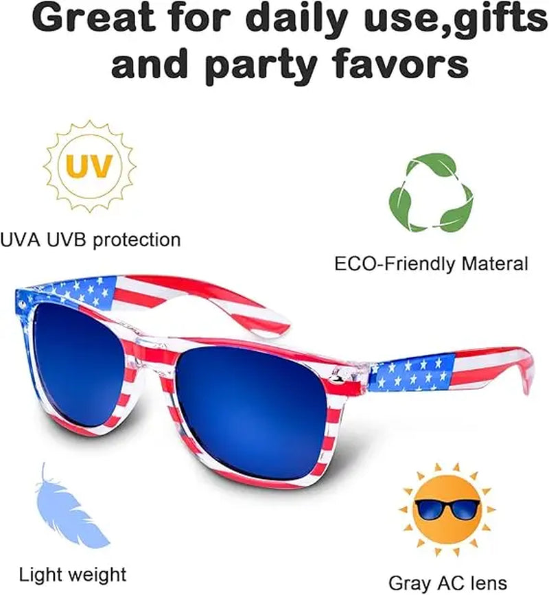 3 Pairs American Flag Sunglasses, 4Th of July Decorations Frame Sunglasses for Women Men Teens, Patriotic Party Favors Supplies Independence Day Memorial Day Decorations 4Th of July Accessories