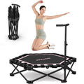 HXD-ERGO Mini Trampoline for Adults with Bar Workout Equipment Max Load 460Lbs Easy to Assemble Home Gym Equipment with Adjustable Foam Handle