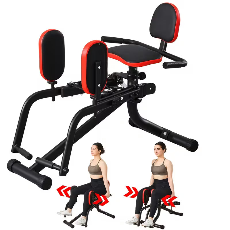 FLYBIRD 2-In-1 Hip Abductor & Adductor Machine for Home Gym, Glute & Inner Thigh Trainer with 6 Adjustable Resistance Bands, Dual Foot Bar, up to 108LBS Resistance