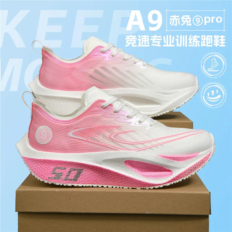 Running Shoes Speciality Carbon Board Marathon Men Sports Breathable Lightweight Women'S Comfortable Athletic Nonskid Sneakers﻿