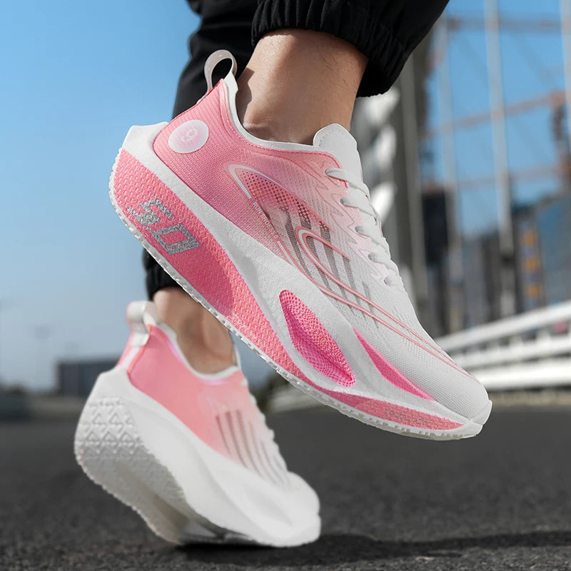 Running Shoes Speciality Carbon Board Marathon Men Sports Breathable Lightweight Women'S Comfortable Athletic Nonskid Sneakers﻿