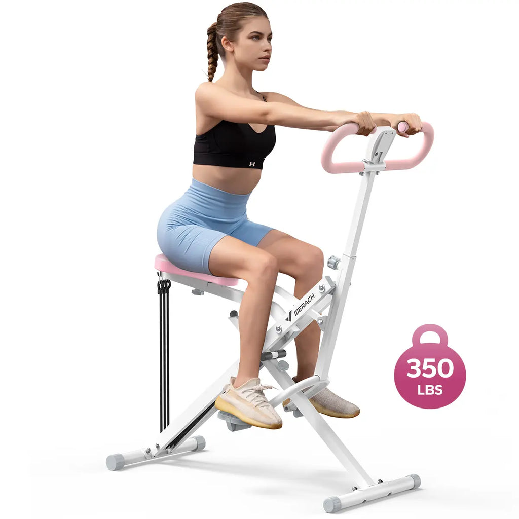 Merach 2-In-1 Squat Rowing Machine, Adjustable Resistance Glutes Leg Workout Equipment with LCD Monitor, 350LBS Capacity Home Gym Exercise for Women Summervibes