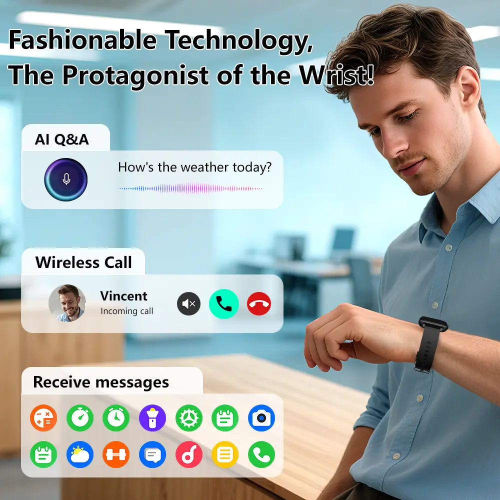 Smart Watch for Men-1.83" HD Touch Screen Smartwatch,Bluetooth Call,Ip68 Waterproof Smart Watches for Android & Iphone,Remote Capture,Smartwatch,Gift